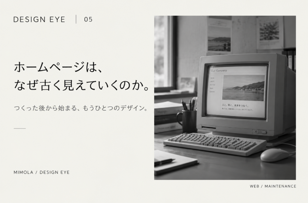 ホームページは、なぜ古く見えていくのか。